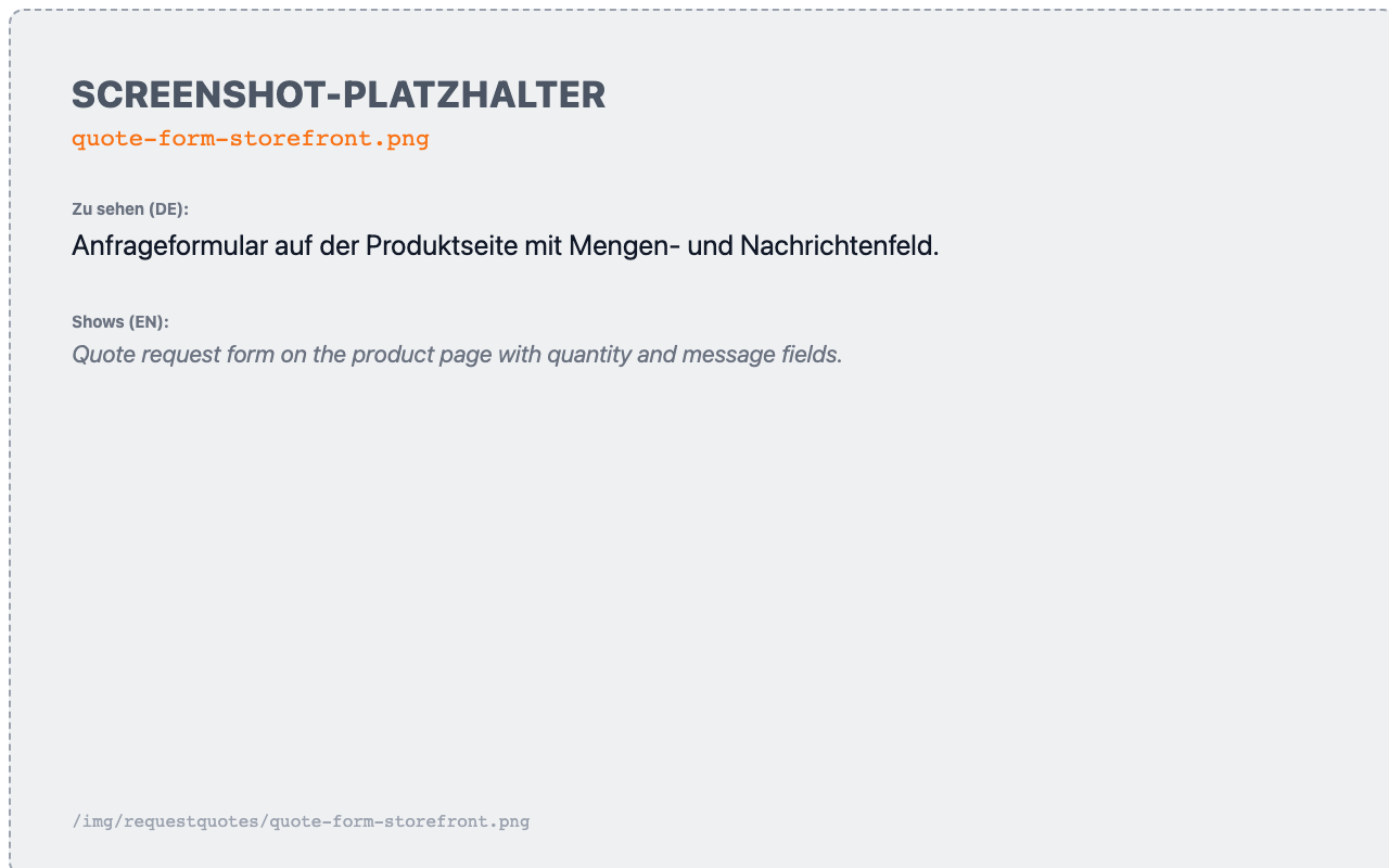 Quote form on the product page