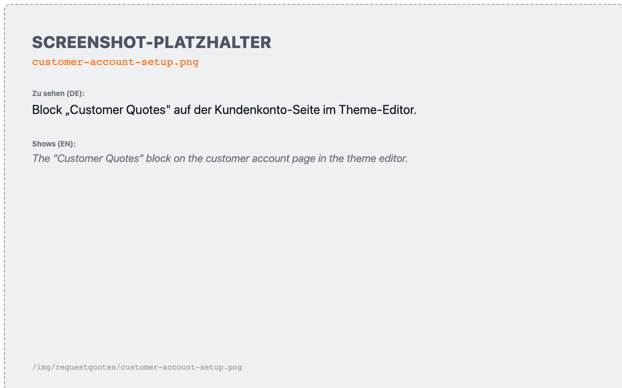 Block „Customer Quotes" auf der Kundenkonto-Seite